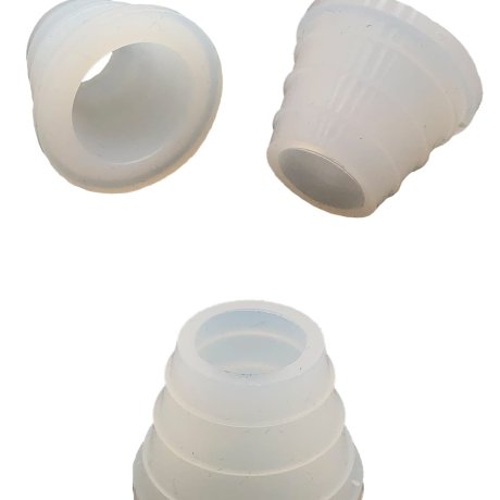 Conector Cazoleta Silicona Blanco Estriado